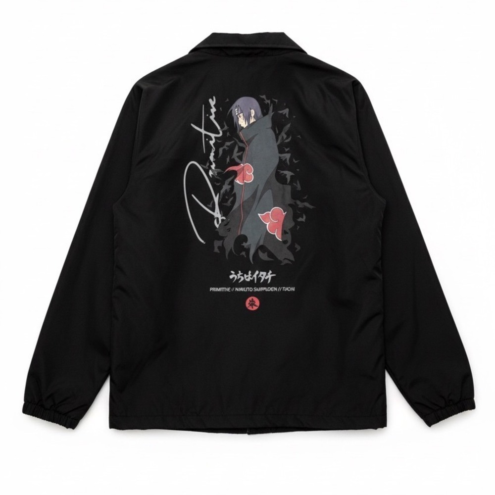 Primitive Naruto Shippuden‎ Itachi Blk Coach Jacket Anime Manga Collab Sz L 00s